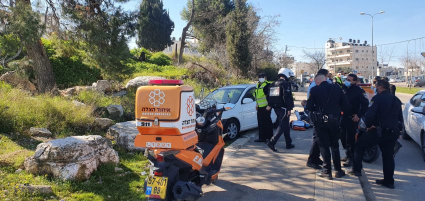 זירת התאונה בבית חנינא (צילום: דוברות איחוד הצלה)