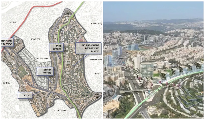 מפת רובע החדשנות בירושלים (צילומים: מרכז החדשנות, המדע והטכנולוגיה)