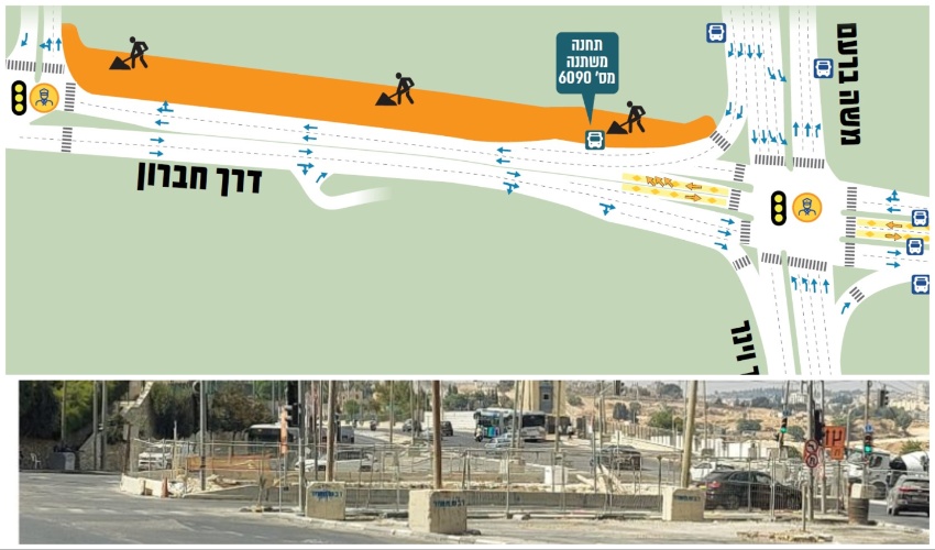 מפת העבודות, ציר דרך חברון (צילומים: עיריית ירושלים, פרטי)